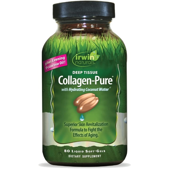 Irwin Naturals Deep Tissue Collagen-Pure – 80 Liquid Soft-Gels – Advanced Hydrolyzed Collagen Joint & Skin Nourishment