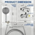 thumbnail image 4 of High Pressure 10 Setting Handheld Shower Head, 5" Detachable Showerhead Spray Built-in Power Wash to Clean Tub, Tile & Pets, 79" Extra Long Stainless Steel Hose, Adjustable Bracket - Chrome, 4 of 14