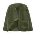thumbnail image 3 of AINIYS Girl's Winter Coats Long Sleeve Crewneck Button up Fuzzy Fleece Jackets Outerwear Fall Fashion Clothes Army Green 4-5Years, 3 of 8