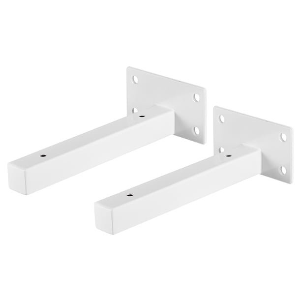 Soportes de estante flotante, paquete de 2, soportes de estante montados en la pared de 6" (150mm), blancos