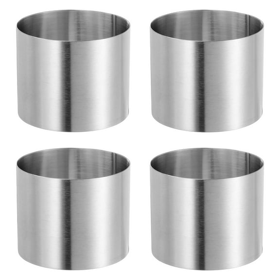 4PCS Round Cake Ring 2.36 x 2 Inch Stainless Steel Pastry Mousse Dessert Ring for Baking Cooking Making Tool