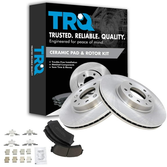 TRQ Front Brake Pad & Rotor Kit Brake Pads Brake Rotor Ceramic Fits Select 2006-2012 Ford Fusion 2007-2012 Lincoln MKZ 2006 Zephyr 2006-2013 Mazda 6 2006-2011 Mercury Milan