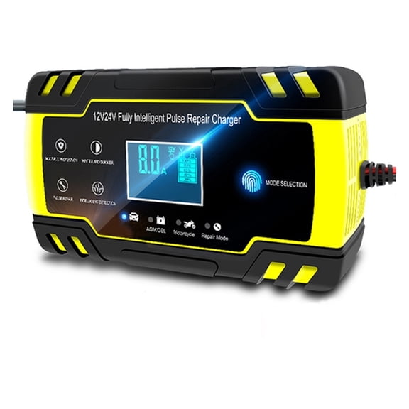 Car Battery Charger 12/24V 8A Touch Screen Pulse Repair LCD Fast Power Charging Wet Dry Lead Acid Digital LCD ,Instant Roadside Rescue