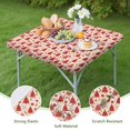 thumbnail image 4 of Red Christmas Tree Pattern Square Fitted Tablecloth with Elastic Edge,Square Table Cover,Washable Elastic Table Cover for Home Kitchen Party Decor 36"x36", 4 of 6