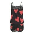thumbnail image 5 of gakvbuo Valentine'S Day Pajamas Camisole And Shorts for Women Sleepwear Sleeveless Lingerie V-Neck 2 Piece Outfits Pajamas Loungewear Cami Top Shorts Lace Up Nightwear, 5 of 6