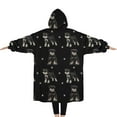 thumbnail image 2 of Oversized Wearable Blanket Hoodie,Schnauzer Dog Sherpa Blanket Hoodie with Super Pockets,Super Warm Fuzzy Pullover for Women & Men, 2 of 6