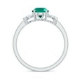 thumbnail image 2 of Rosec Jewels Oval Lab Grown Emerald Solitaire Ring with Diamond, Split Shank Ring - 6X8 mm, 14K White Gold, US 6.00, 2 of 8
