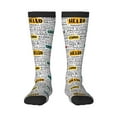thumbnail image 2 of Lsque Hello Printed Crew Socks Men's Women's LightWeight Thin Casual Calf Socks ,Knee High Socks,Cotton Socks, 2 of 9