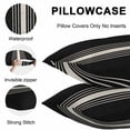 thumbnail image 5 of Throw Pillow Covers 24x24 Inch Set of 2, Black Beige Striped Waterproof Outdoor Pillow Covers, Modern Farmhouse Retro Lines Decorative Cushion Pillowcases for Couch, Sofa, Bed, Garden, Patio, 5 of 9
