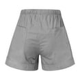 thumbnail image 4 of Sakmal Gray Shorts Women Plus Size Drawstring Mid Rise 5 Inch Inseam Solid Shorts with Pockets, 4 of 6