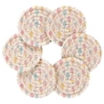 thumbnail image 7 of Yayeee 6 PCS Drink Coasters with Holder Set Woven Absorbent Round Tabletop Hot Pad, Colorful Ice Cream Pattern, 7 of 7
