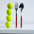 thumbnail image 2 of SABRE PARIS - 2-Piece Serving Set - Bistrot Collection - Large Fork & Large Spoon - Stainless Steel & Nylon - Dishwasher Safe - Burgundy - Brilliant Finish, 2 of 4