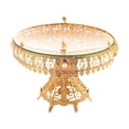 thumbnail image 1 of Bandeja para servir Perfecl organizador decorativo de vidrio con soporte de metal 30 cm diámetro 22 cm Altura, 1 of 8