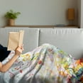 thumbnail image 3 of Music Note Soft Flannel Fleece Throw Blanket, Pattern of Colorful Shattered Elements Geometric Details and Notations, Cozy Plush for Indoor and Outdoor Use, 50" x 60", Multicolor, by Ambesonne, 3 of 5
