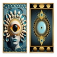 thumbnail image 2 of Designart "Radiant Eye Captures the Beholder II" Modern Abstract Framed Wall Art Set Of 2 - Traditional Blue Frame Gallery Set For Office Decor, 2 of 6