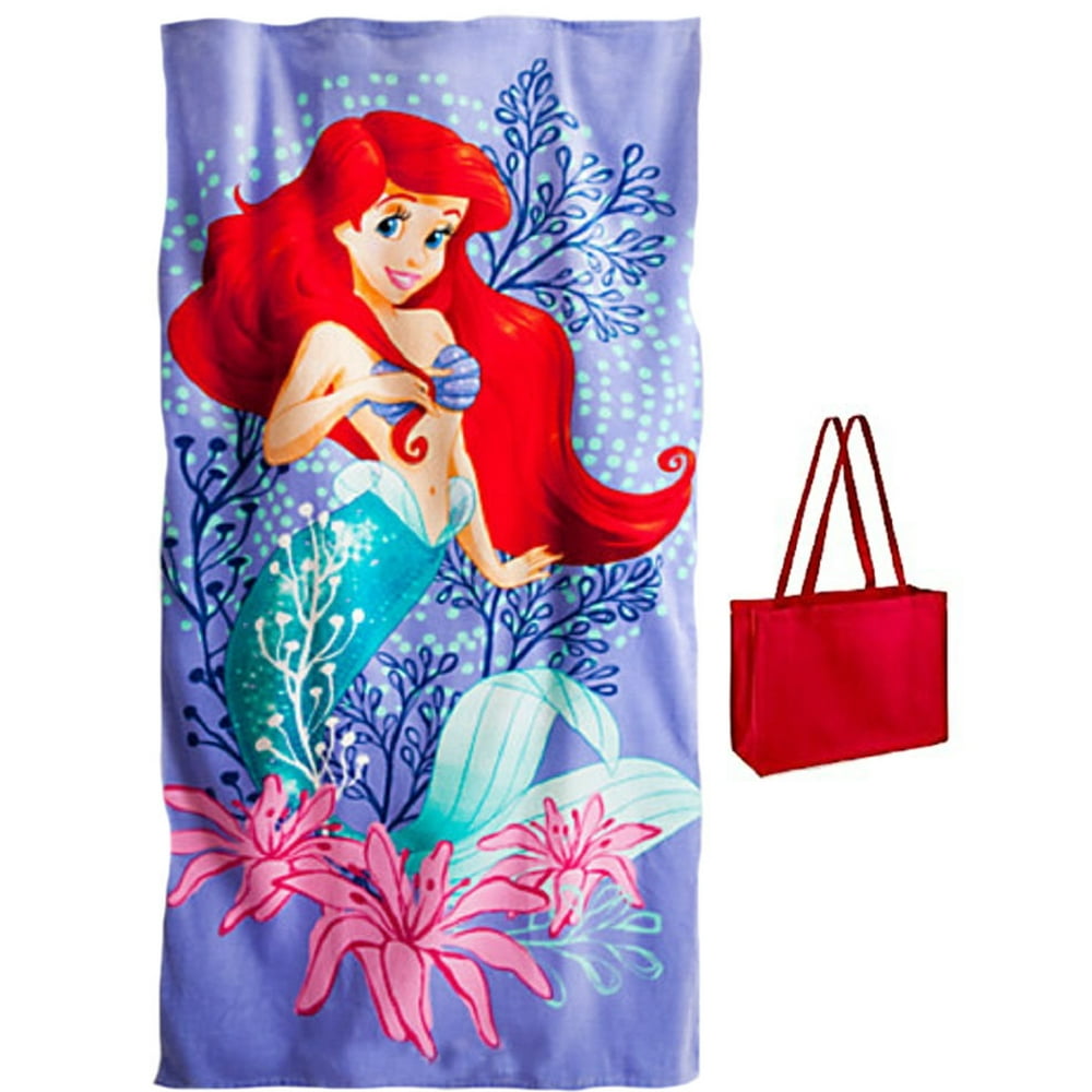 Ariel The Little Mermaid Beach / Bath Towel and Tote 2 Piece Gift Set