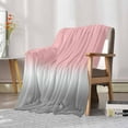 thumbnail image 4 of Throw Blanket Fleece Throw Blanket 40x50in, Pink White Grey Gradient Soft Lightweight Bed Blankets Ombre Art Fuzzy Couch Blankets for All Season, 4 of 9