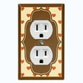thumbnail image 1 of Metal Light Switch Plate Outlet Cover Brown Beige Frame Orange Hearts Wallpaper WAL040, 1 of 13
