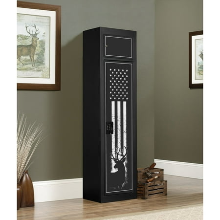 Maykoosh French Flair 5 Gun Metal Security Cabinet With Separate Pistol/Ammo Area