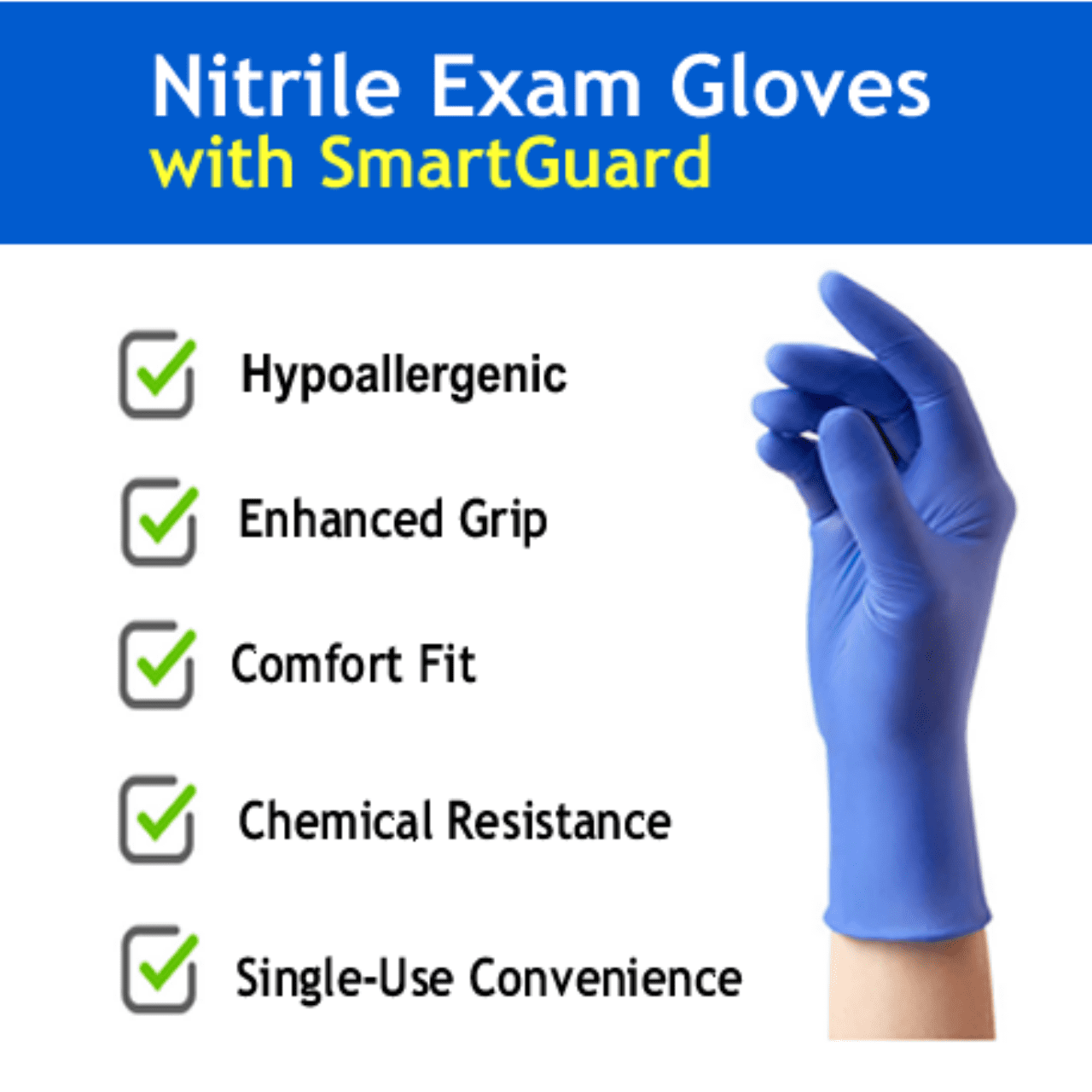 Nitrile Exam Gloves – Latex-Free, Powder-Free, Disposable, 1000 Pack (Medium), Perfect For Medical, Food Prep & Cleaning 2 thumbnail image