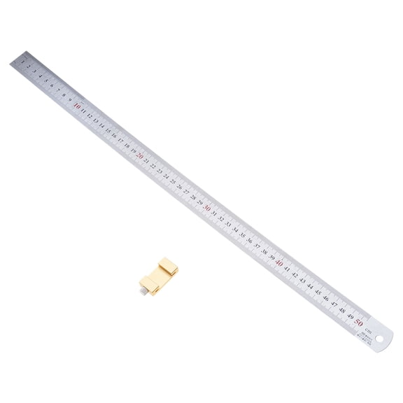 Professional Woodworking Scale with Alignment Block Aluminum Marking Ruler for Enhances Accuracy In Woodcraft Tasks