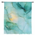 thumbnail image 2 of Teal Marble Semi Sheer Curtains Drapes for Living Room, Bedroom, French Doors Window 108 Inches Long, Abstract Art Modern Ink Painting Rod Pocket Chiffon Curtain Drapery Voile Draperies Panel, 2 of 6