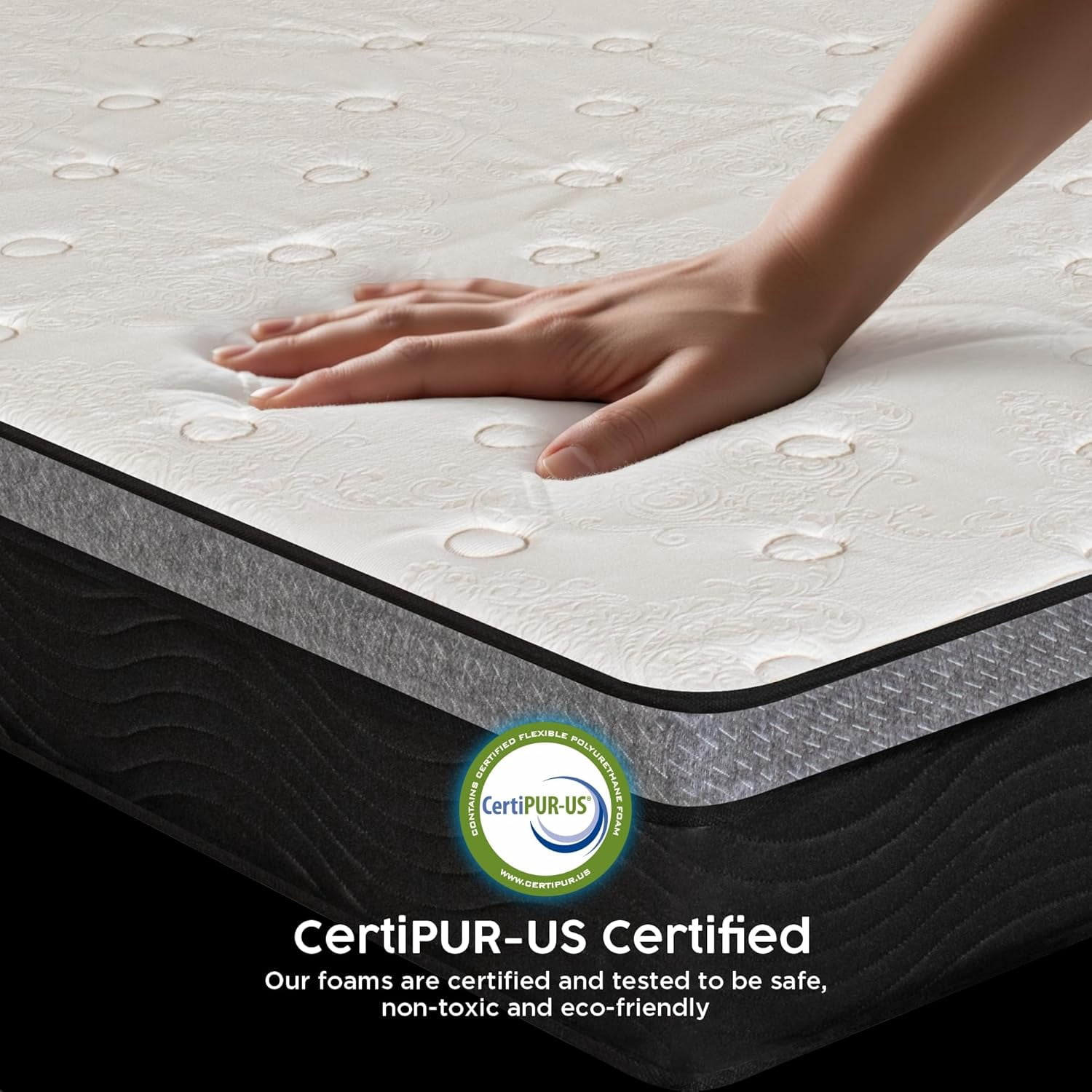 Springfit Hybrid King Mattress, 10 Inch King Size Mattresses in a Box with Helical™ Pocket Coil for Pressure Relief, No Box Spring Need for Spring Hybrid Colchones with CertiPUR-US Certified