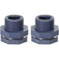 thumbnail image 1 of Conector de tanque de agua, kit de manguera de jardín con 2 piezas de accesorios de mamparo de PVC de 1,9 cm para barriles de lluvia, tanques de agua o acuarios 2 piezas, JAMW Sencillez, 1 of 5