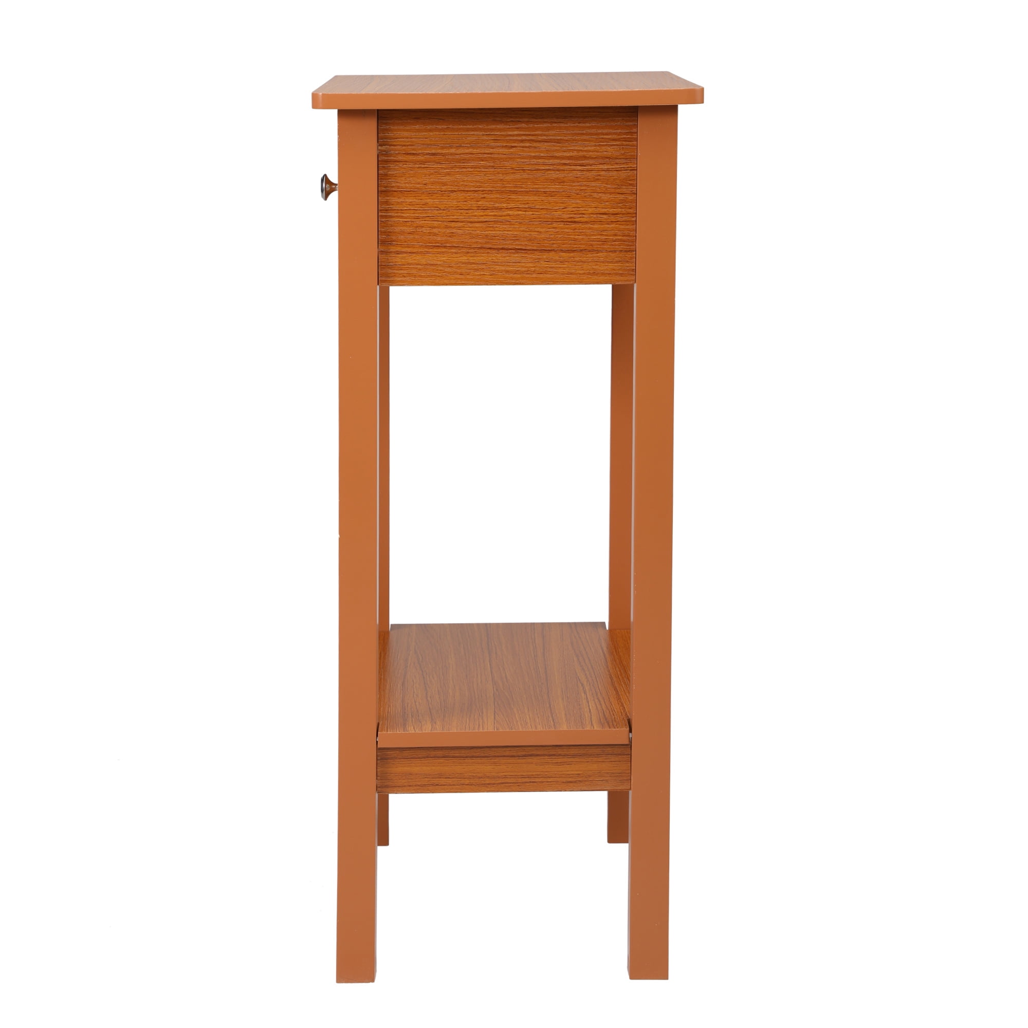 Kepooman Modern Versatile High-Leg Nightstands Side End Table Night Stand Storage Shelf with Drawer for Living Room Bedroom, Honey Brown Kepooman Modern Versatile High-Leg Nightstands Side End Table Night Stand Storage Shelf with Drawer for Living Room Bedroom, Honey Brown