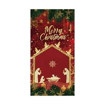 Lilixerw Christmas Door Cover,35 x 79 Inch Festival Door Hanging for Indoor Outdoor Decor,Xmas Party Supplies,Multicolor