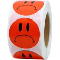 thumbnail image 1 of Red Sad Face Frowned Unhappy Stickers 1.5" Round 500 Total Per Roll, 1 of 4