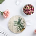 thumbnail image 4 of FMSHPON Pineapple on a Wooden Board Set of 8 Round Coaster for Drinks, Absorbent Ceramic Stone Coasters Cup Mat with Cork Base for Home Kitchen Room Coffee Table Bar Decor, 4 of 6