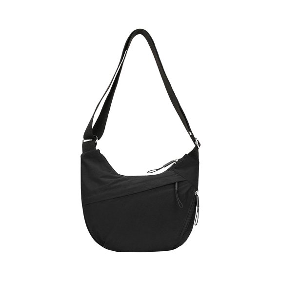 Crescent Crossbody Bags for Women Men, Travel Crossbody Bag for Women Men,Crescent Shoulder Bag Retro Nylon Crossbody Bag Slouchy Adjustable Half Moon Shoulder Tote Handbag