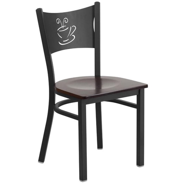 Bowery Hill Restaurant Dining Chair in Black and Walnut