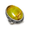 thumbnail image 2 of Natural Green Opal Gemstone Handmade 925 Sterling Silver Jewelry Ring S.7, 2 of 2