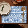 thumbnail image 5 of Bohemian Tribal Pattern Placemats Set of 4, 12x18 Inch Flax Table Mats, Washable Rustic Vintage Decor for Artistic Nordic Style Kitchen and Country Farmhouse Dining Room, 5 of 6