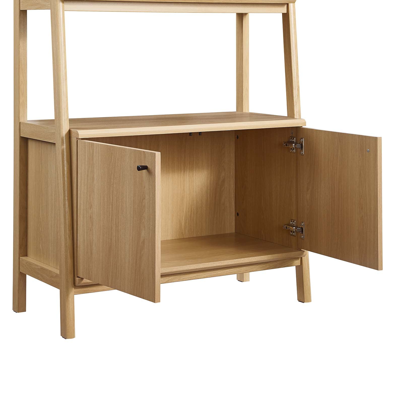 Modway Bixby 32.5" Particleboard and MDF Wood Bookshelf in Oak
