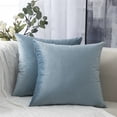 thumbnail image 1 of Square throw Pillow Cover Velvet Decorative Solid for Car Bedroom Coach as Gift, 20 x 20 inch, Blue, 1 of 6