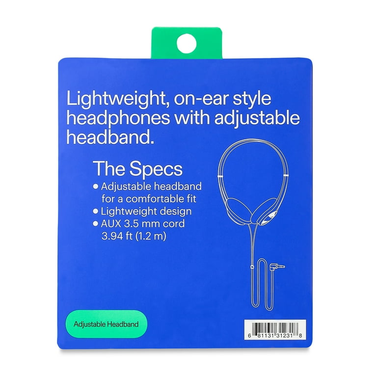 onn On-Ear Headphones, Black - Walmart.com