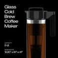 thumbnail image 3 of Takeya Glass Cold Brew Coffee Maker for Iced Coffee, Airtight Pitcher, 2 Quart, Black Lid and Handle, 3 of 8
