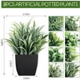 thumbnail image 3 of Artificial Plants Mini Fake Potted Plants, 8 pcs Small Eucalyptus Potted Faux Decorative Grass Plant with White Pot for Home Decor, Indoor, Office, Desk, Shelf, Table Decoration, 3 of 5
