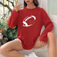 thumbnail image 4 of Fznquz Red Oversized Tshirts for Women Game Day Long Sleeve Casual Tops Tunic Football Graphic Sunday Funday Women Tops XXL, 4 of 6