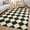 Black Coffee, variant on HIWEAVER Camel 2' x 6' Washable Neutral Plaid Runner for Kitchen Indoor Modern Checked Throw Carpet Non-Slip Foldable Doormat for Hallway Farmhouse Dorm Home Decor