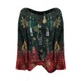 thumbnail image 5 of Women's Christmas Print Knitted Sweater Cardigan for Fall and Winter, Festive and Cozy, Ideal as Christmas Sweaters for Women and Christmas Gifts,Dark Green,Size 2XL, 5 of 5