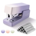 thumbnail image 1 of Mini engrapadora NUSIGN de 25 hojas de capacidad, morado y blanco, 1 of 7