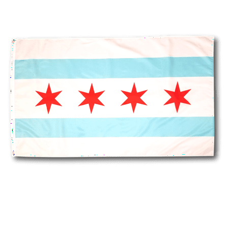 Vatican City Flag - 3x5 Foot Chicago Flag Double Stitched City Of Chicago Flag with Brass Grommets | 3 by 5 Foot Premium Indoor Outdoor Polyester Banner