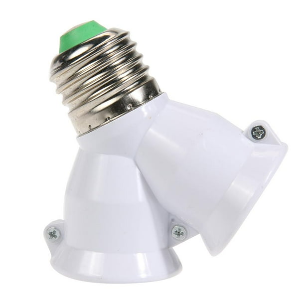2 en 1 E27 Portalámparas Adaptador divisor Base de bombilla Soporte de soporte