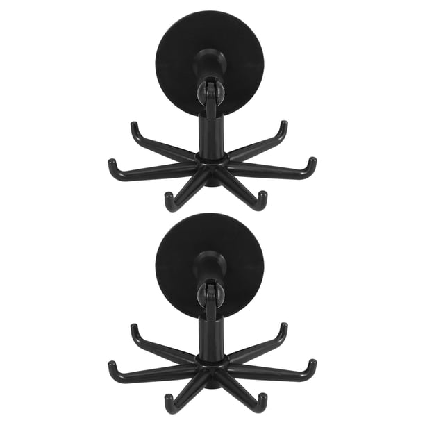GOOHOCHY 2 ganchos giratorios para tazas, toallas, utensilios, soporte giratorio de 360 grados, armario, olla, autoadhesivo, para pared, baño y cocina.