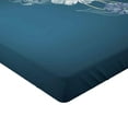 thumbnail image 2 of Ambesonne Art Fitted Sheet, Cherry Blossom Bridal Theme, Twin XL Size, Petrol Blue Lavender, 2 of 3