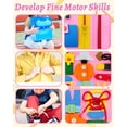 thumbnail image 2 of Exorany Ocupado Tablero Montessori Juguetes para 1 2 3 4 años Niñas y niños Regalos de cumpleaños Juguetes sensoriales para niños pequeños 1-3 Juguetes educativos de viaje Actividades preescolares par, 2 of 7